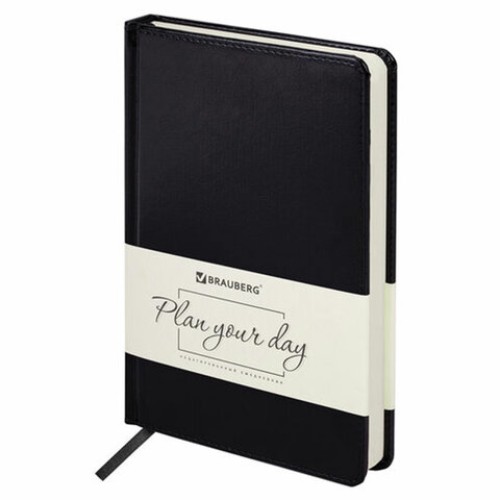 Ручка шариковая PARKER "Jotter Plastic CT", корпус черный, ежедневник А5 черный, белый срез, пакет, 880895