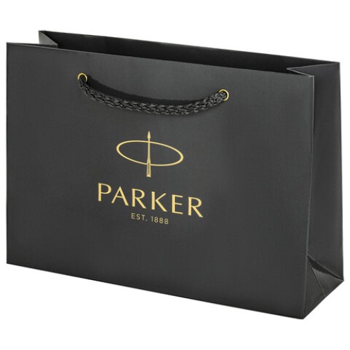 Ручка шариковая PARKER "Jotter Core Stainless Steel GT", ежедневник А5 черный, пакет, 880886