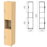 Шкаф полузакрытый "Канц", 350х350х1830 мм, цвет бук невский (КОМПЛЕКТ)