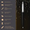 Ручка шариковая PARKER "Jotter Plastic CT", корпус черный, ежедневник А5 черный, золотой срез, пакет, 880894