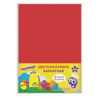 Цветная бумага А4 БАРХАТНАЯ, 10 листов 10 цветов, 110 г/м2, ЮНЛАНДИЯ, "ЦЫПА", 128969