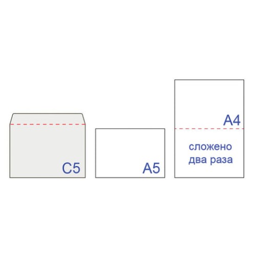 Конверты С5 (162х229 мм), отрывная лента, 80 г/м2, КОМПЛЕКТ 50 шт., внутренняя запечатка, С50.10.50С