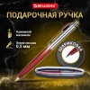 Ручка подарочная шариковая BRAUBERG "Cornetto", СИНЯЯ, корпус серебристый с бордовым, линия письма 0,5 мм, 143492