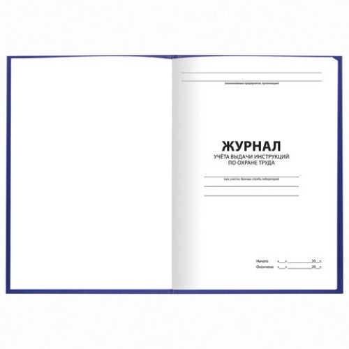 Журнал учёта выдачи инструкций по охране труда, 96 л., А4 200х290 мм, бумвинил, офсет, BRAUBERG, 130256