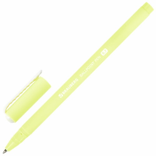 Ручка шариковая BRAUBERG SOFT TOUCH STICK "PASTEL" СИНЯЯ, мягкое покрытие, корпус ассорти, узел 0,7 мм, 143698