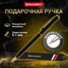 Ручка подарочная шариковая BRAUBERG "Slim Black", корпус черный, узел 1 мм, линия письма 0,7 мм, синяя, 141402