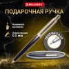 Ручка подарочная шариковая BRAUBERG "Soprano", СИНЯЯ, корпус серебристый с синим, линия письма 0,5 мм, 143484