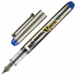 Ручка перьевая PILOT V-Pen, СИНЯЯ, корпус серый, линия письма 0,58 мм, SVP-4M L