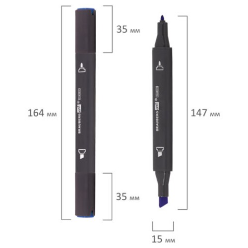 Маркер для скетчинга ХУДОЖЕСТВЕННЫЙ 1 мм - 6 мм BRAUBERG ART CLASSIC, УЛЬТРАМАРИН (B118), 151778