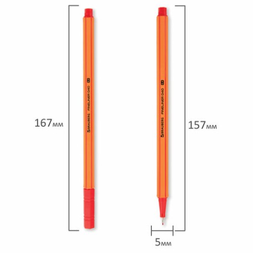 Ручки капиллярные (линеры) 6 ЦВЕТОВ, BRAUBERG "FINE 040", шестигранные, линия 0,4 мм, 144141
