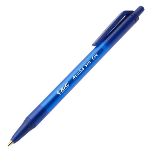 Ручки шариковые автоматические BIC "Round Stic Clic", НАБОР 3 шт., СИНИЕ, линия письма 0,32 мм, блистер, 926374