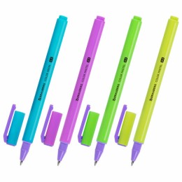 Ручка гелевая BRAUBERG "COLOR NEON", ЧЕРНАЯ, корпус ассорти, узел 0,5 мм, линия 0,35 мм, 144120