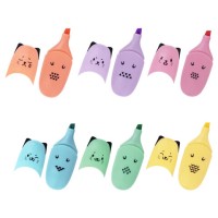 Текстовыделитель мини BRAUBERG KIDS "CUTE CATS PASTEL", АССОРТИ В ПЛАСТИКОВОЙ БАНКЕ, линия 1-5 мм, 152434.