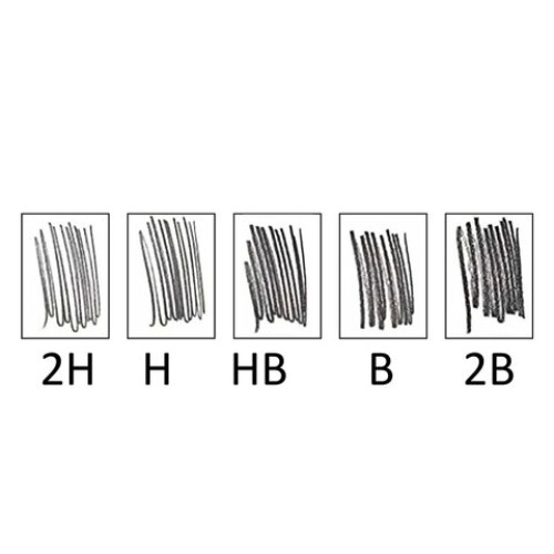 Карандаши чернографитные разной твердости НАБОР 6 штук, 2H-2B, BRAUBERG "Line", 180650