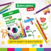 Карандаши цветные утолщенные BRAUBERG KIDS, 12 цветов, шестигранные, грифель 5 мм, натуральное дерево, 181878