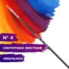 Кисть художественная проф. BRAUBERG ART CLASSIC, синтетика жесткая, овальная, № 4, длинная ручка, 200678