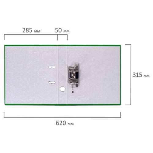 Папка-регистратор, покрытие пластик, 50 мм, ПРОЧНАЯ, с уголком, BRAUBERG, зеленая, 226591