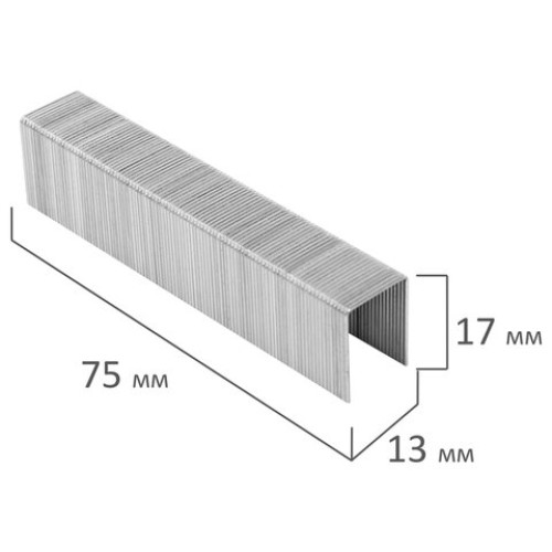 Скобы для степлера №23/17, 1000 штук, BRAUBERG, от 50 до 120 листов, 221164