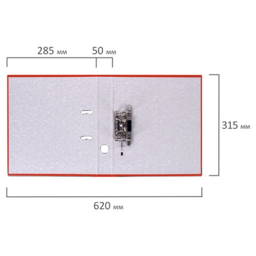 Папка-регистратор, покрытие пластик, 50 мм, ПРОЧНАЯ, с уголком, BRAUBERG, красная, 226592