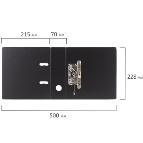Папка-регистратор МАЛЫЙ ФОРМАТ (148х210 мм), А5, 70 мм, ВЕРТИКАЛЬНАЯ, двухстороннее покрытие, ПВХ, черная, BRAUBERG, 223188