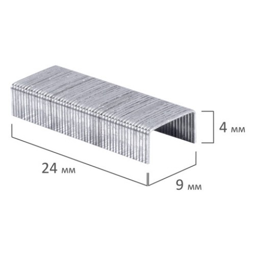 Скобы для степлера №10, 1000 штук, РОССИЯ, STAFF "Basic", до 20 листов, 224797