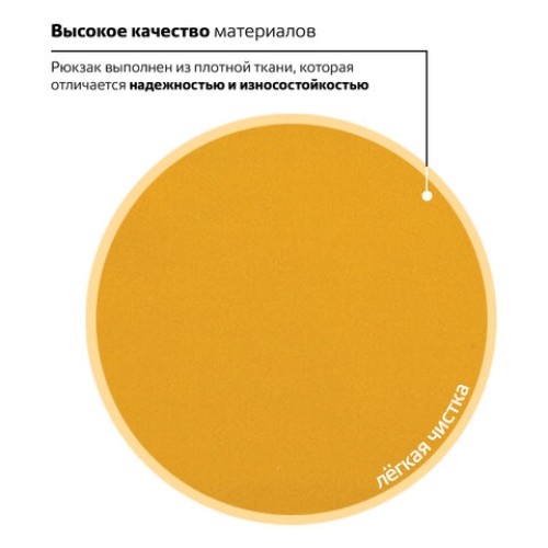 Рюкзак BRAUBERG СИТИ-ФОРМАТ один тон, универсальный, желтый, 41х32х14 см, 225378