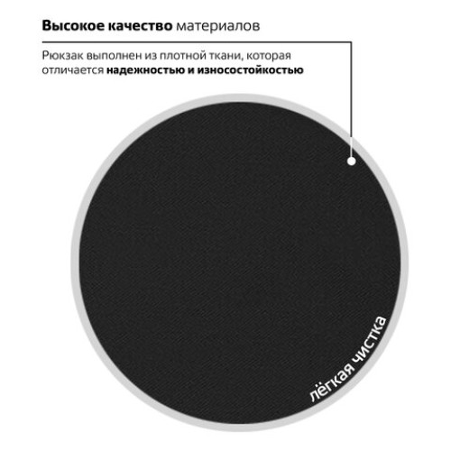 Рюкзак BRAUBERG СИТИ-ФОРМАТ один тон, универсальный, черный, 41х32х14 см, 225381